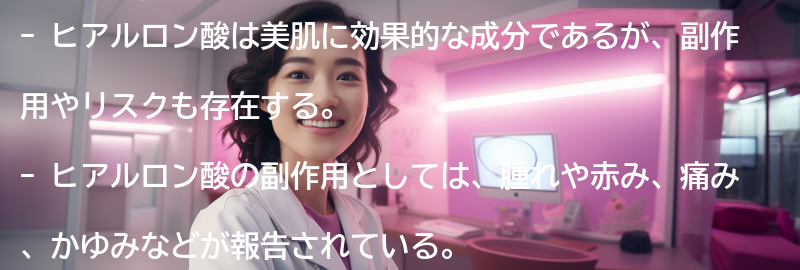 ヒアルロン酸の副作用やリスクについての要点まとめ