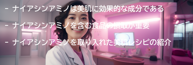 ナイアシンアミノを取り入れた美肌レシピの紹介の要点まとめ