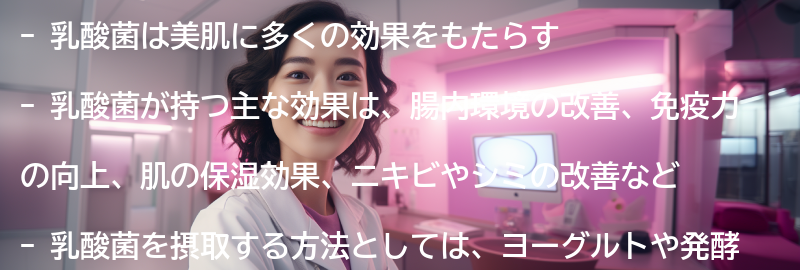 乳酸菌が美肌に与える効果とは？の要点まとめ