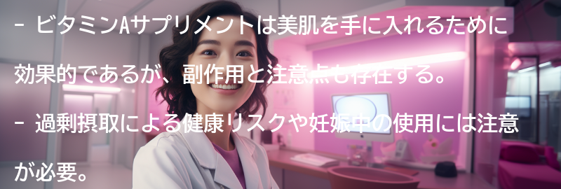 ビタミンAサプリメントの副作用と注意点の要点まとめ