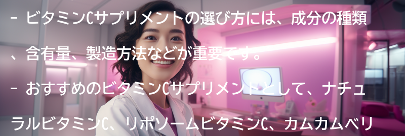 おすすめのビタミンCサプリメントの要点まとめ