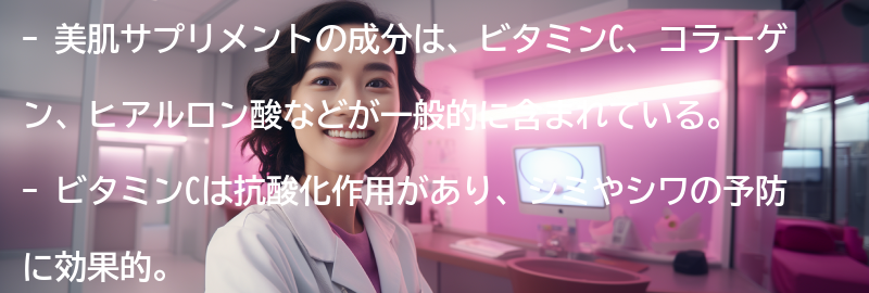 美肌サプリメントの成分とは？の要点まとめ