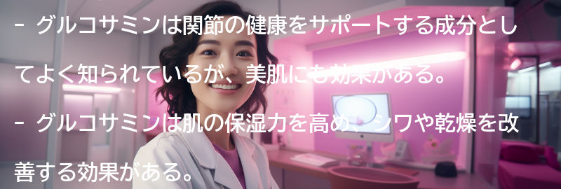 グルコサミンの効果と美肌への影響の要点まとめ