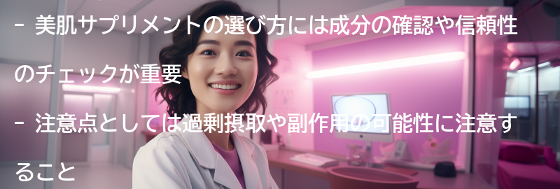 美肌サプリメントの選び方と注意点の要点まとめ