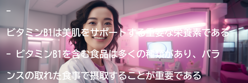 ビタミンB1を含む食品の紹介の要点まとめ