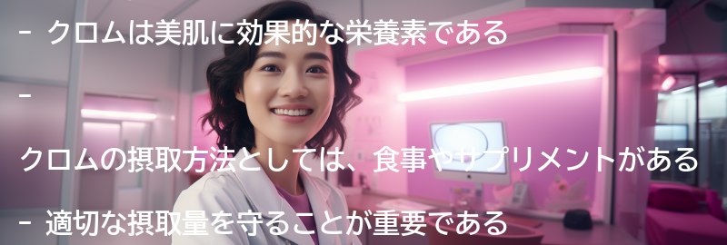 クロムを摂取して美肌を手に入れるためのポイントの要点まとめ