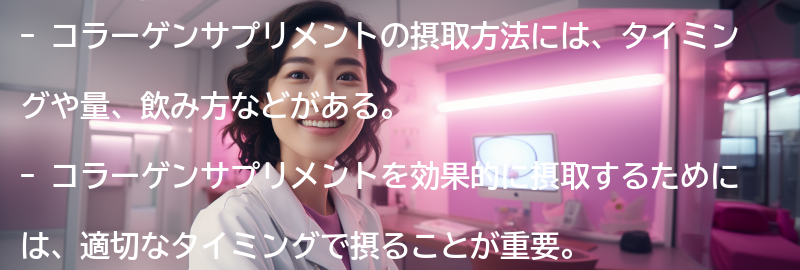 コラーゲンサプリメントの摂取方法の要点まとめ
