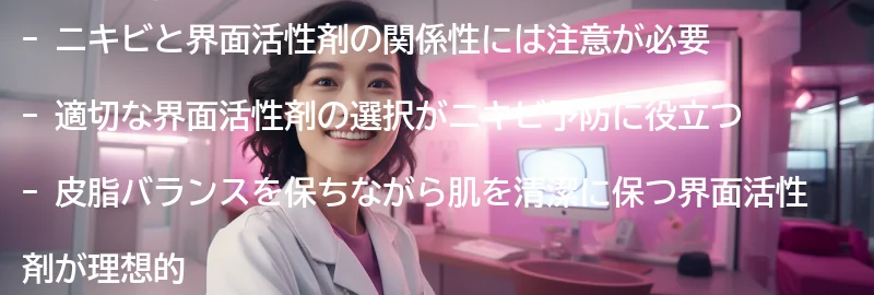 ニキビと界面活性剤の関係性についての要点まとめ