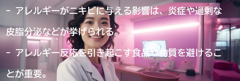 アレルギーがニキビに与える影響の要点まとめ