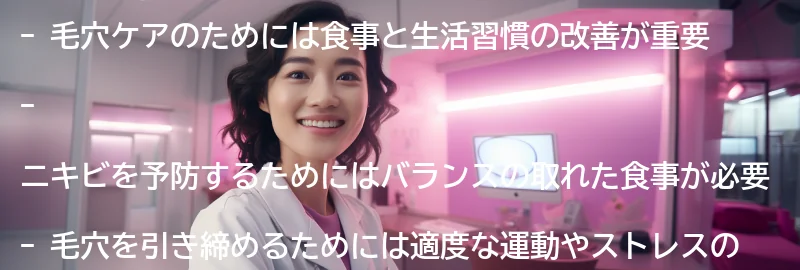 毛穴ケアの食事と生活習慣の改善の要点まとめ