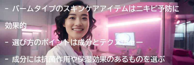 ニキビ予防に効果的なバームタイプのスキンケアアイテムの選び方の要点まとめ
