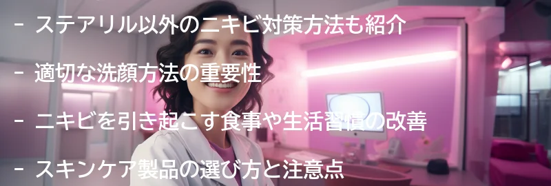 ステアリル以外のニキビ対策方法も紹介の要点まとめ